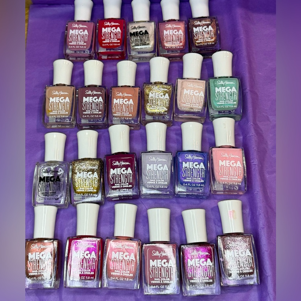5 -Pack of Sally Hansen Mega Strength Nail Polish SET LOT